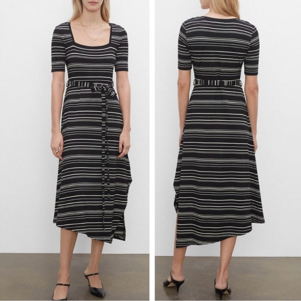 Club Monaco asymmetrical striped Black and White Dress